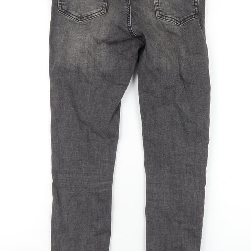 Denim & Co. Womens Grey Cotton Skinny Jeans Size 10 L28 in Regular Zip