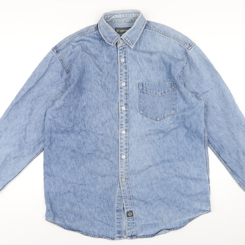 Hawkshead Mens Blue Cotton Button-Up Size M Collared Button