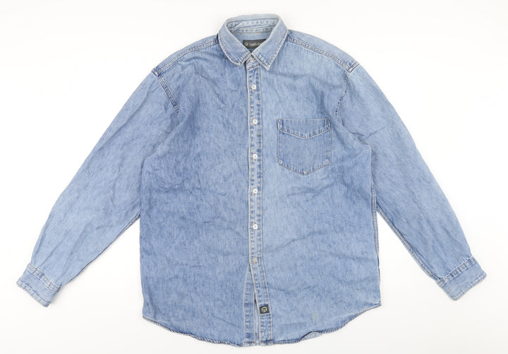 Hawkshead Mens Blue Cotton Button-Up Size M Collared Button