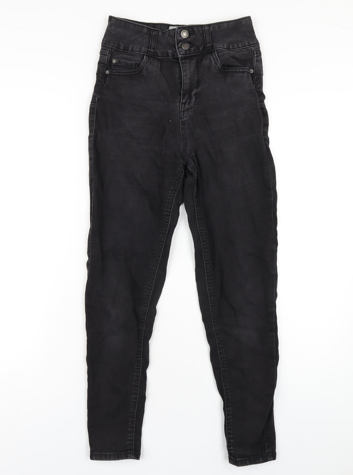 New Look Womens Black Cotton Skinny Jeans Size 8 L27 in Regular Zip