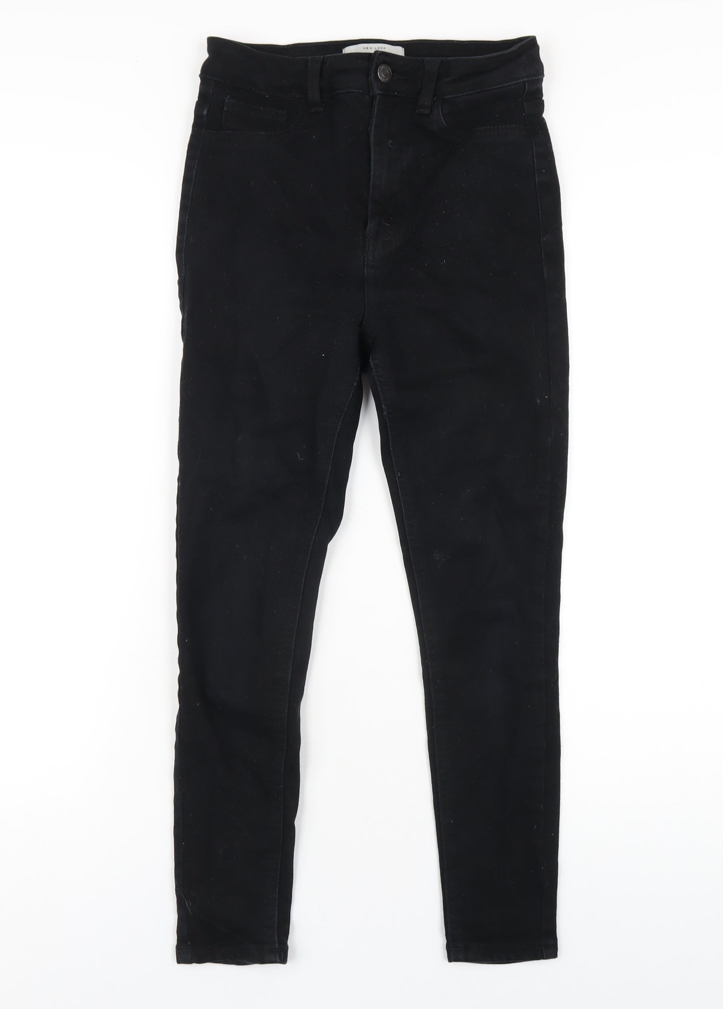New Look Womens Black Cotton Skinny Jeans Size 8 L24 in Regular Zip
