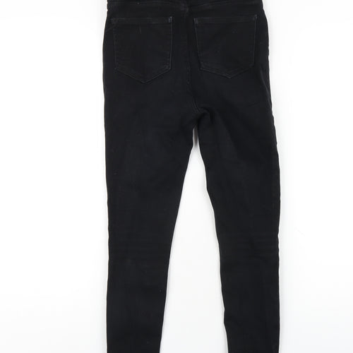New Look Womens Black Cotton Skinny Jeans Size 8 L24 in Regular Zip