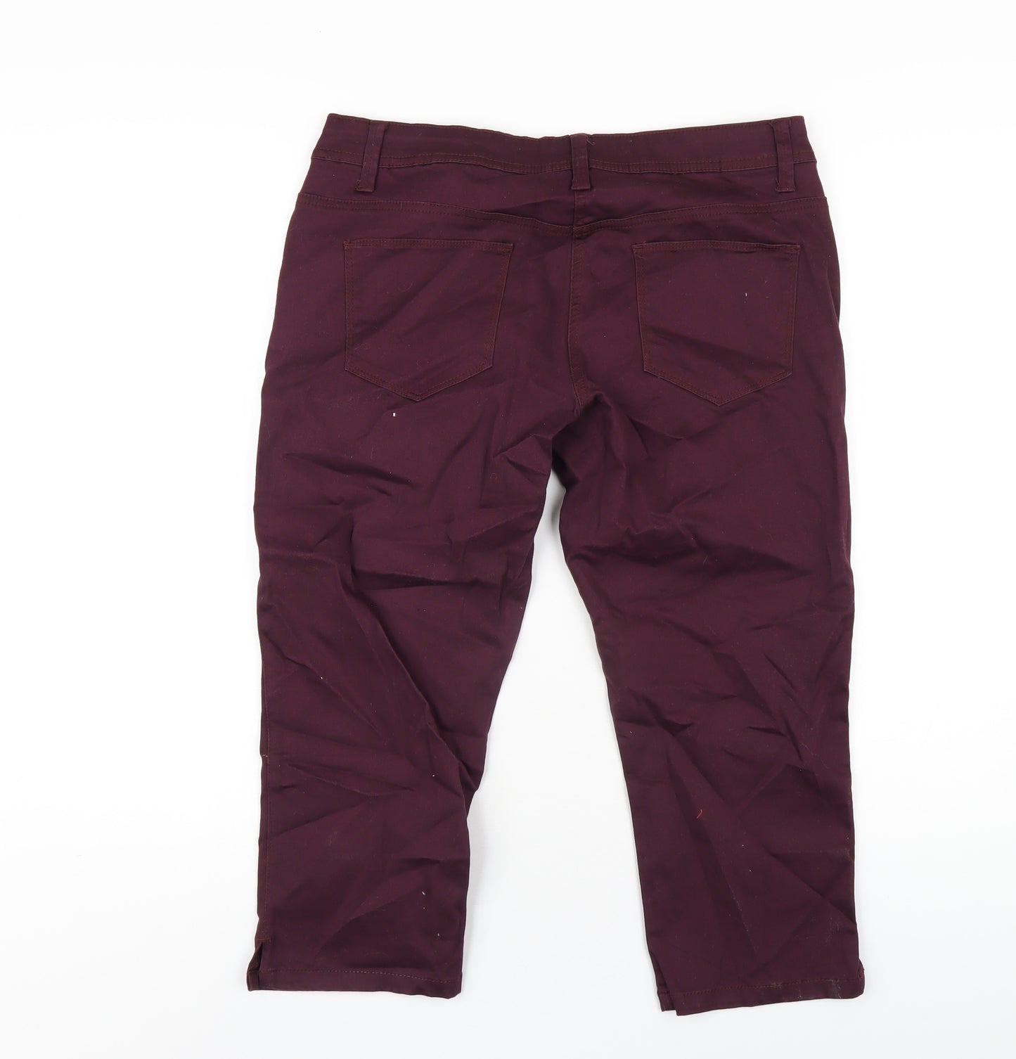 George Womens Purple Cotton Capri Jeans Size 14 L23 in Regular Zip