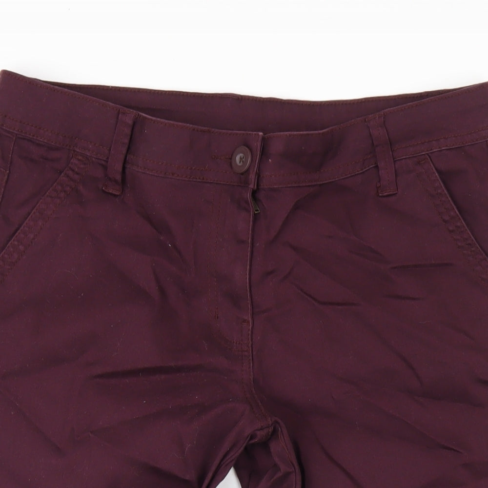 George Womens Purple Cotton Capri Jeans Size 14 L23 in Regular Zip