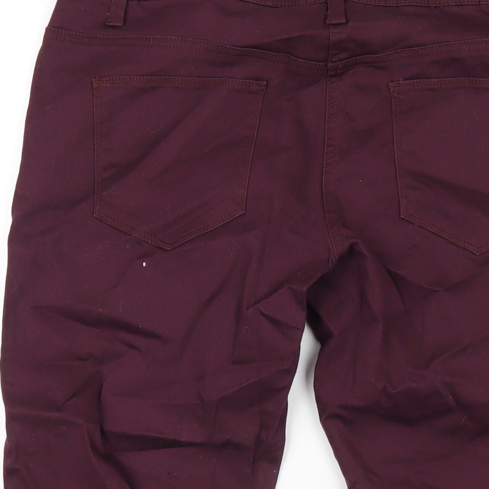 George Womens Purple Cotton Capri Jeans Size 14 L23 in Regular Zip