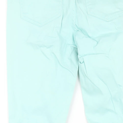 Mint Velvet Womens Green Cotton Skinny Jeans Size 12 L28 in Regular Zip