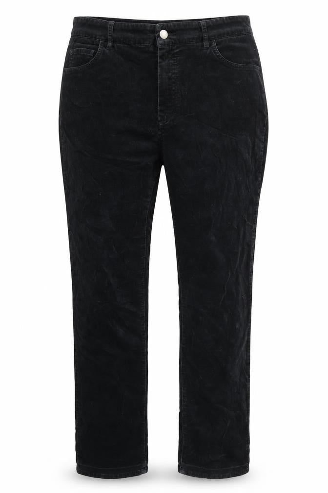 Pure Womens Black Cotton Trousers Size 18 L30 in Regular Zip