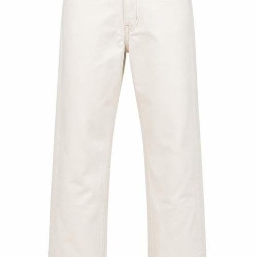 Drainpipe Womens Ivory Cotton Straight Jeans Size 10 L29 in Regular Zip