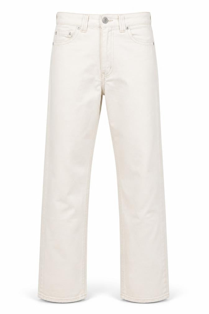 Drainpipe Womens Ivory Cotton Straight Jeans Size 10 L29 in Regular Zip