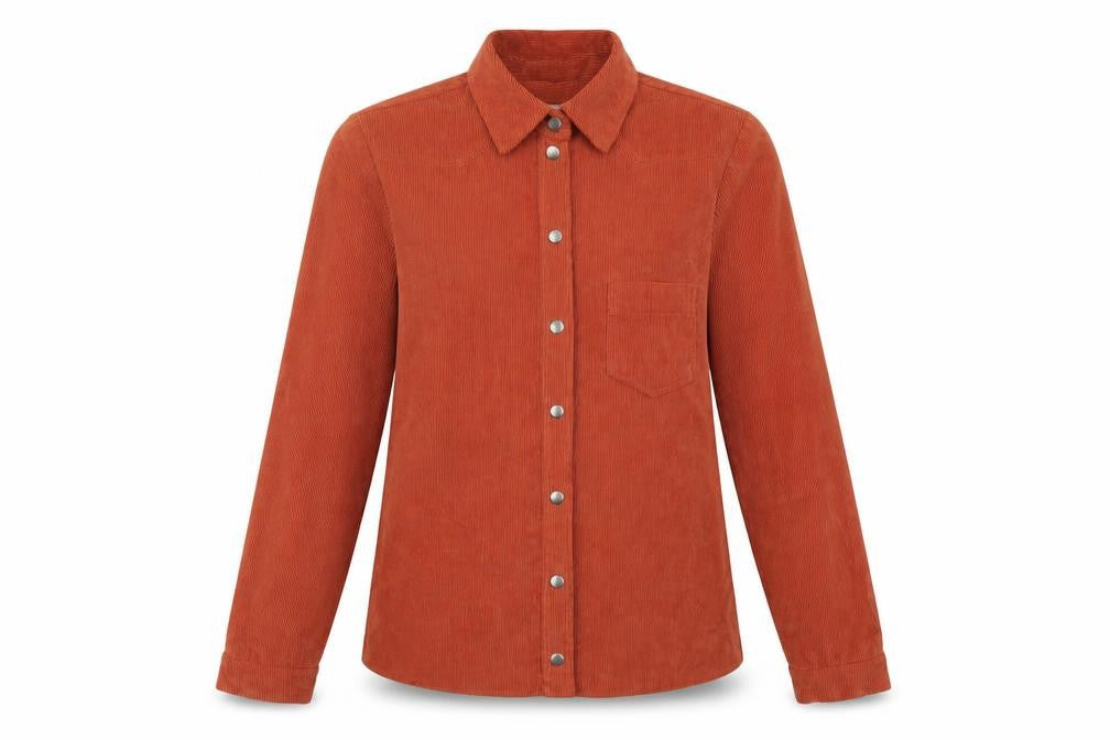 Cooperative Womens Orange Polyester Basic Button-Up Size XS Collared