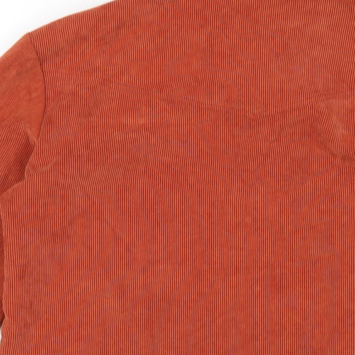 Cooperative Womens Orange Polyester Basic Button-Up Size XS Collared