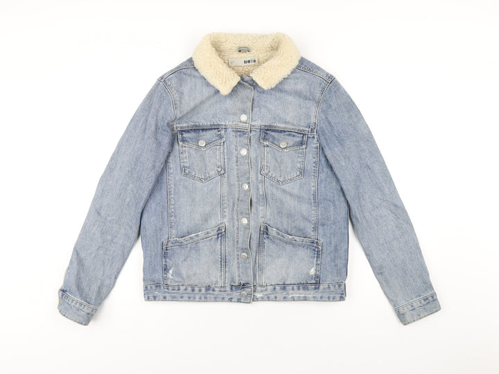 Topshop Womens Blue Jacket Size 10 Snap