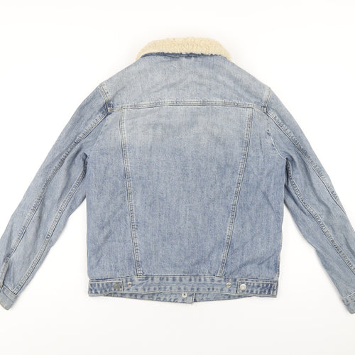 Topshop Womens Blue Jacket Size 10 Snap