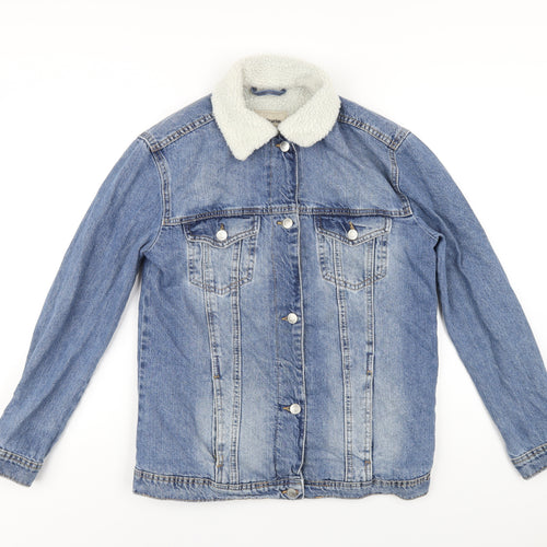 Stradivarius Womens Blue Jacket Size S Button