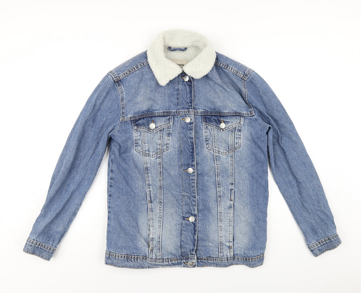 Stradivarius Womens Blue Jacket Size S Button