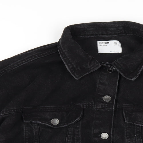 Bershka Womens Black Jacket Size S Button