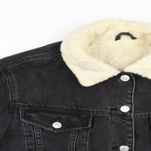 Topshop Womens Black Jacket Size 6 Button