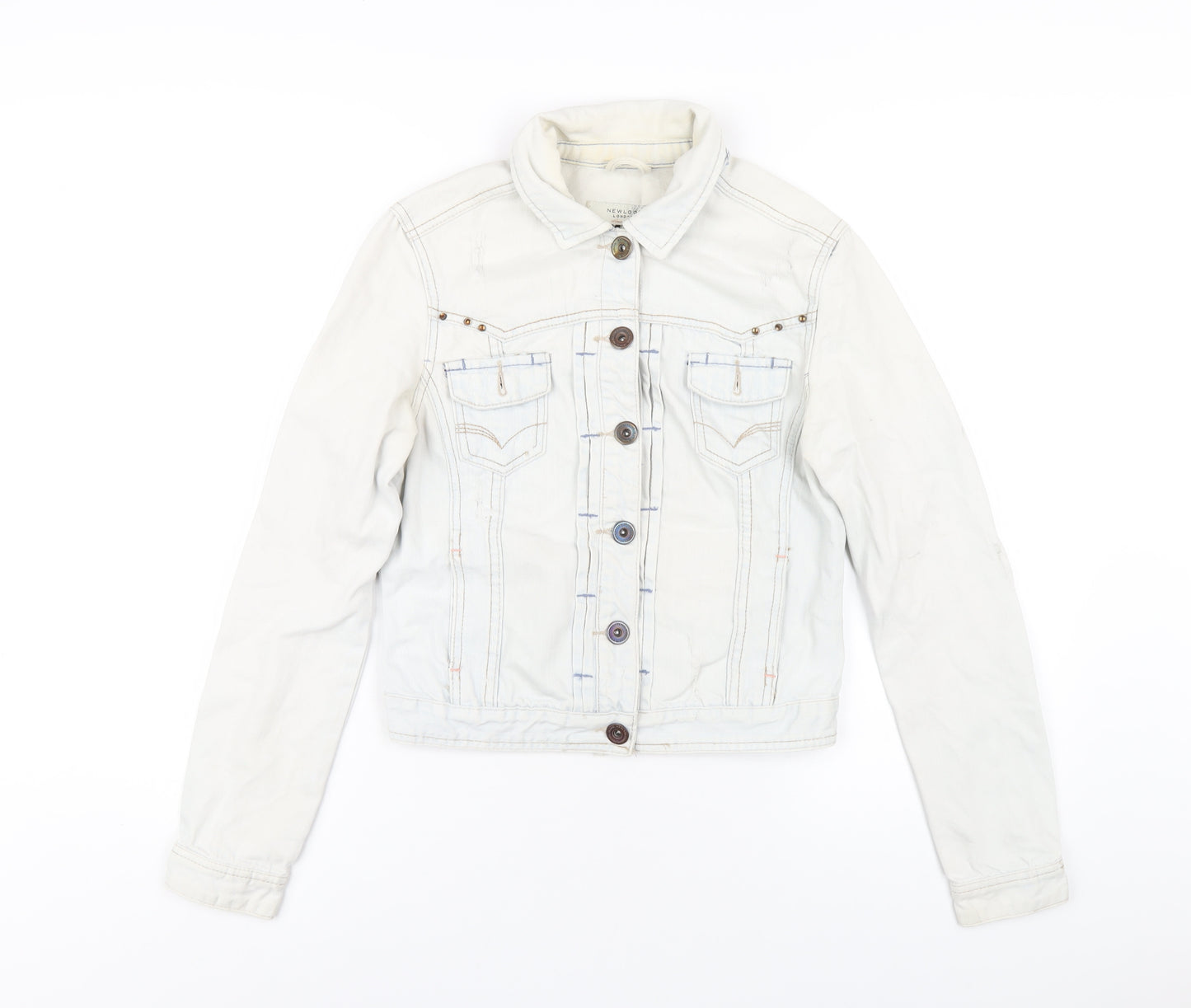 New Look Womens Blue Jacket Size 10 Button