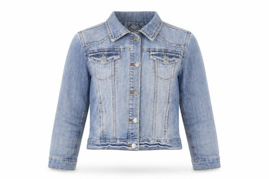 Front view of Adore women’s blue jacket, size UK 8, button