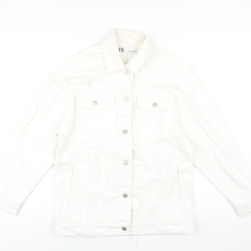 Zara Womens White Jacket Size XS Button