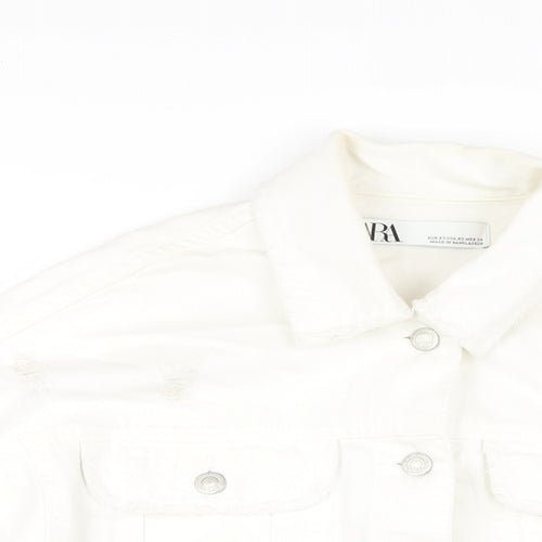Zara Womens White Jacket Size XS Button