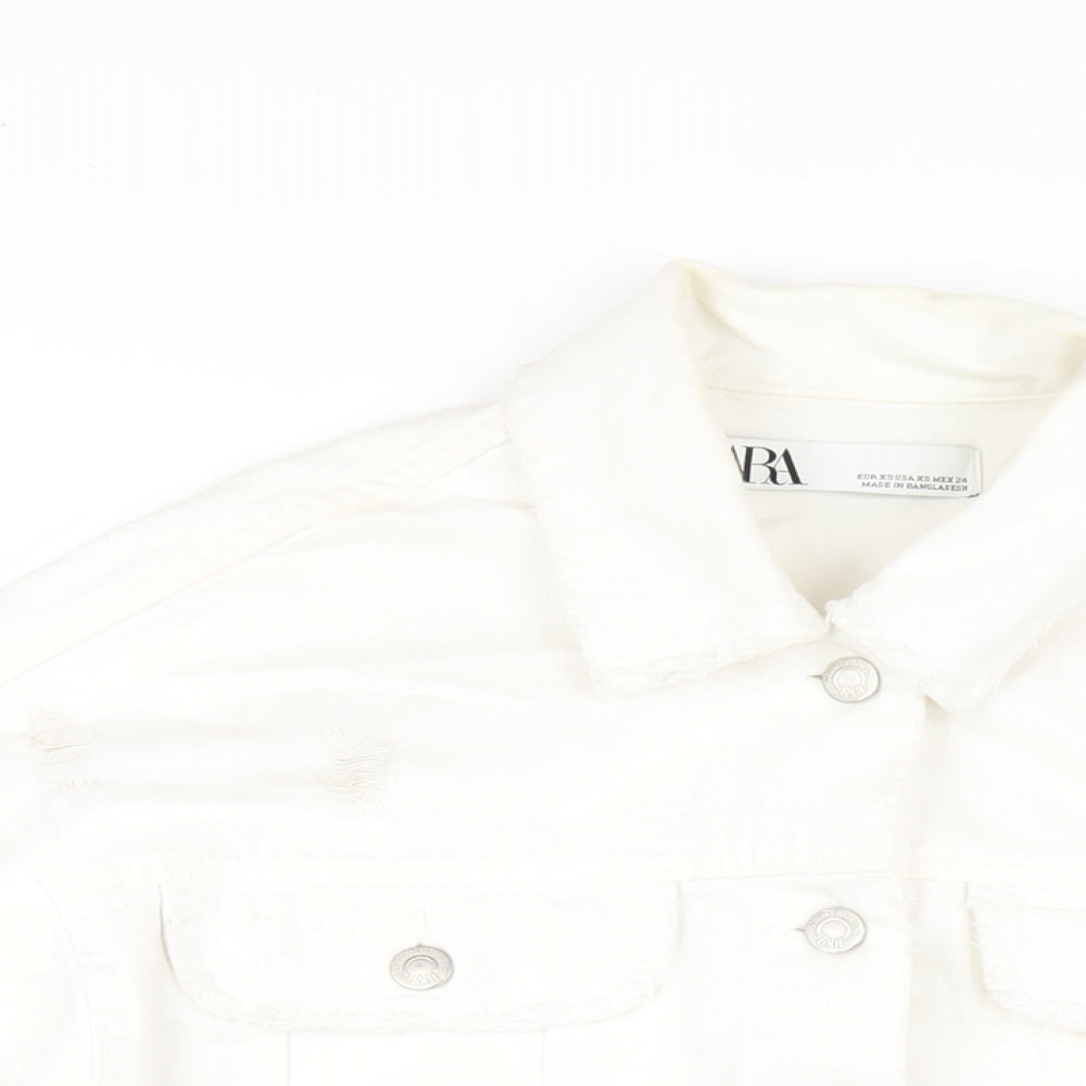 Zara Womens White Jacket Size XS Button