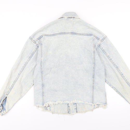 Denim & Co. Womens Blue Jacket Size 6 Button