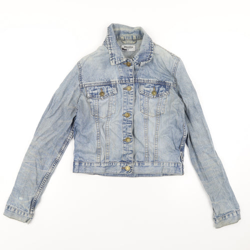 Moto Womens Blue Jacket Size 10 Button