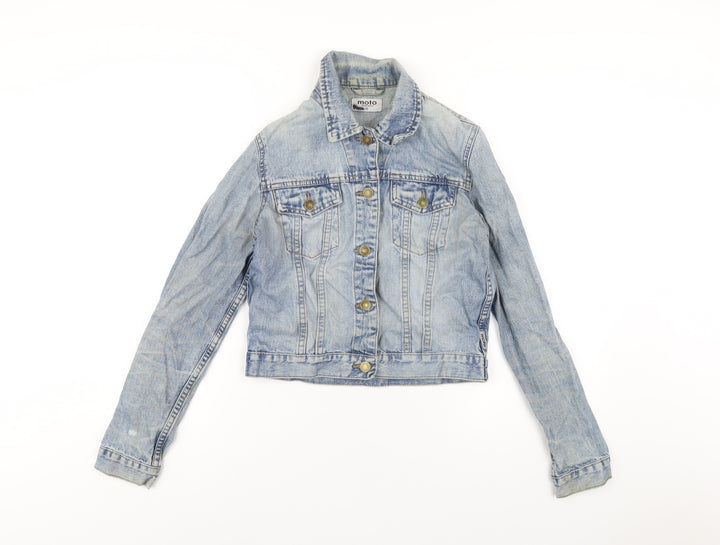 Moto Womens Blue Jacket Size 10 Button