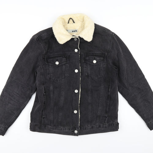 Topshop Womens Black Jacket Size 6 Button