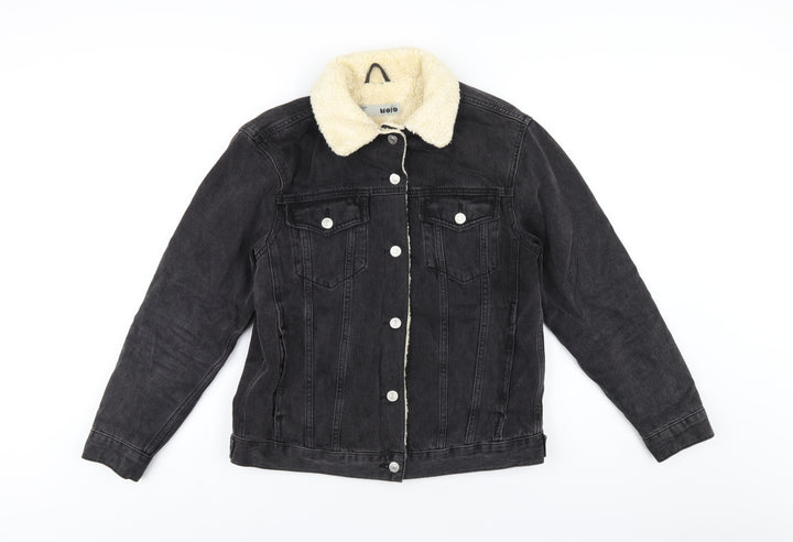 Topshop Womens Black Jacket Size 6 Button