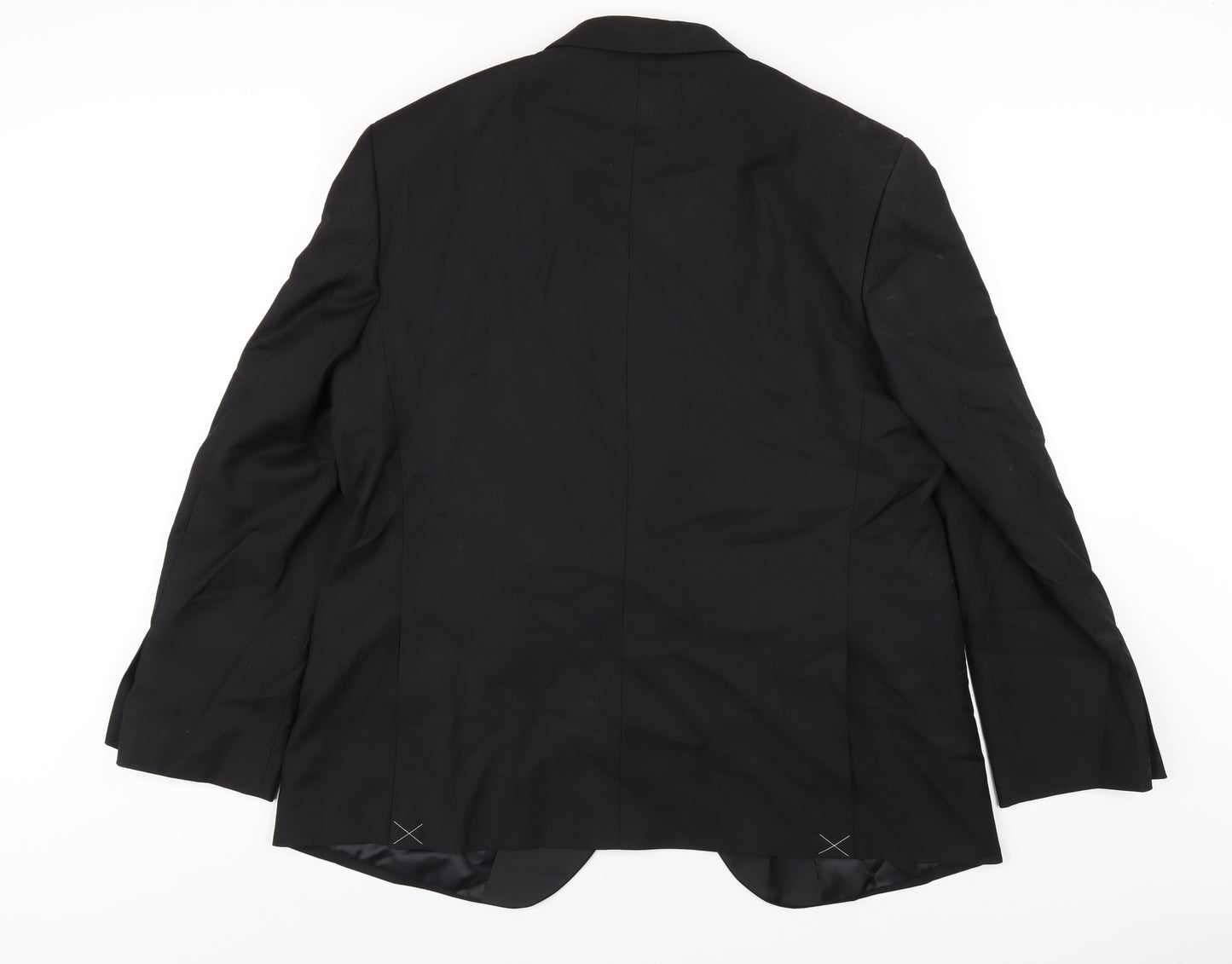 Marks and Spencer Mens Black Polyester Tuxedo Blazer Size 44 Regular