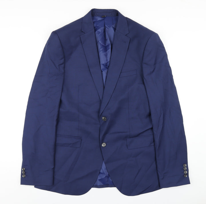 Marks and Spencer Mens Blue Polyester Jacket Blazer Size 42 Regular