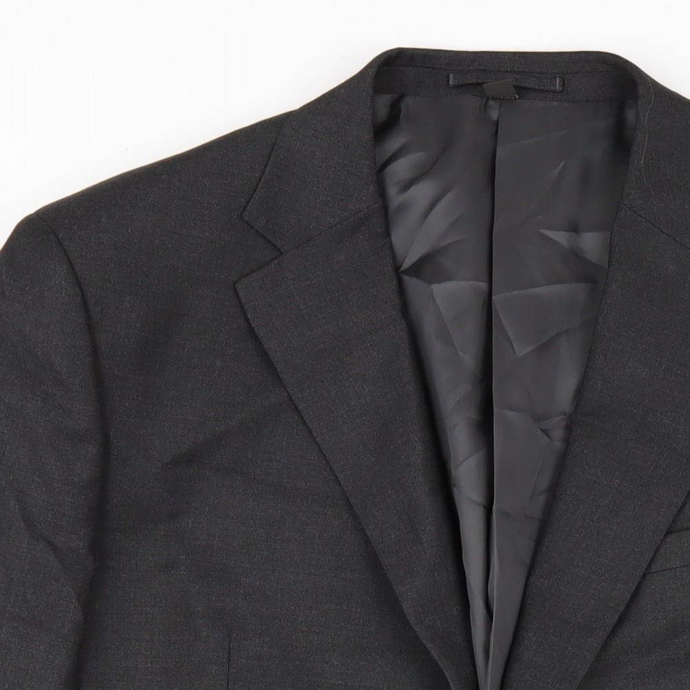Marks and Spencer Mens Grey Polyester Jacket Blazer Size 46 Regular