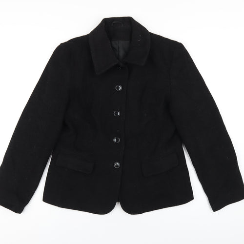 Dorothy Perkins Womens Black Pea Coat Coat Size 14 Button