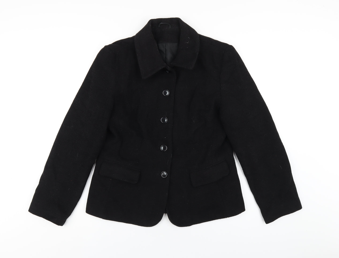 Dorothy Perkins Womens Black Pea Coat Coat Size 14 Button