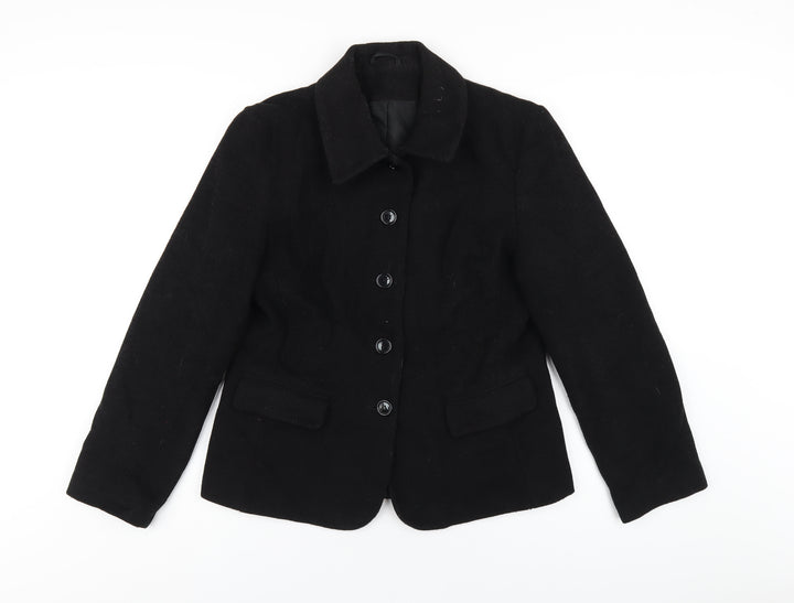 Dorothy Perkins Womens Black Pea Coat Coat Size 14 Button
