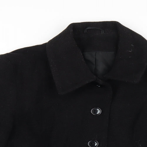 Dorothy Perkins Womens Black Pea Coat Coat Size 14 Button