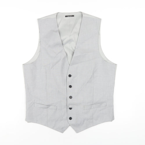 Marks and Spencer Mens Grey Polyester Jacket Suit Waistcoat Size 40 Regular