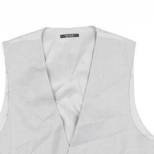 Marks and Spencer Mens Grey Polyester Jacket Suit Waistcoat Size 40 Regular