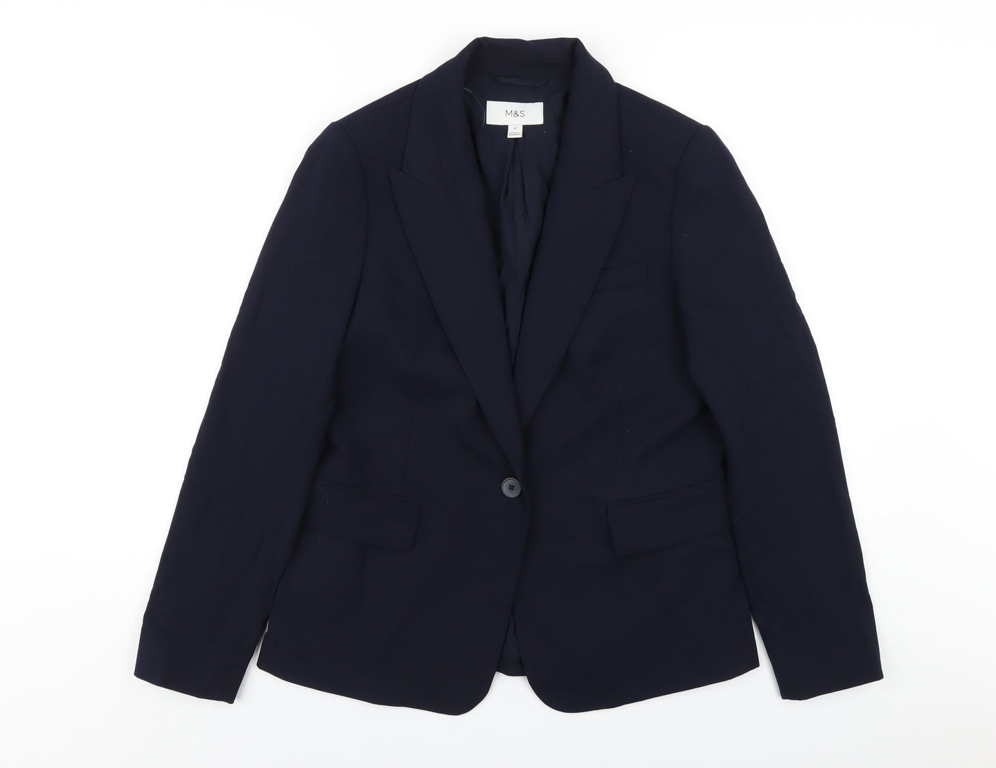 Marks and Spencer Womens Blue Polyester Jacket Blazer Size 10