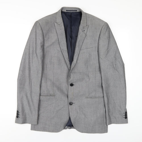 NEXT Mens Grey Polyester Jacket Blazer Size 38 Regular