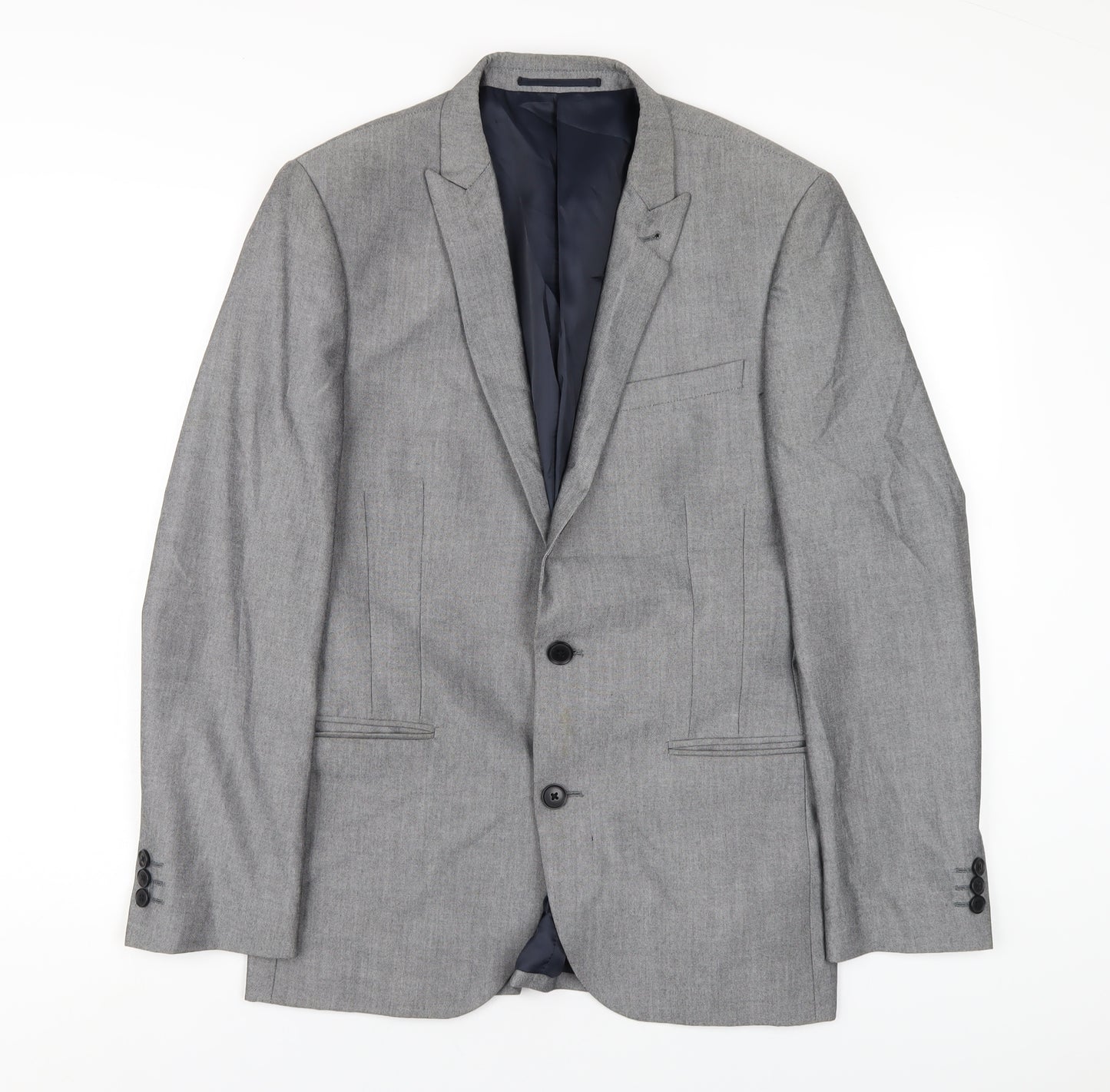 NEXT Mens Grey Polyester Jacket Blazer Size 38 Regular
