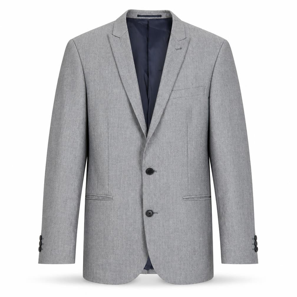 Front view of Next men’s grey polyester jacket blazer, size 38, regular