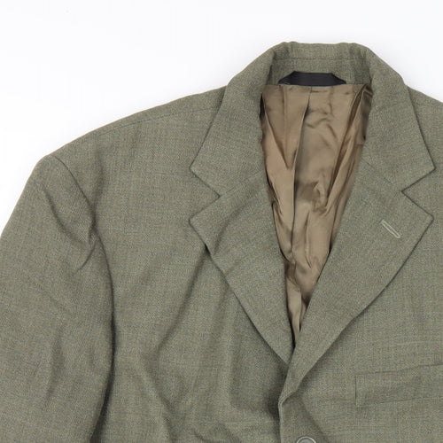 Marks and Spencer Mens Green Polyester Jacket Blazer Size 38 Regular