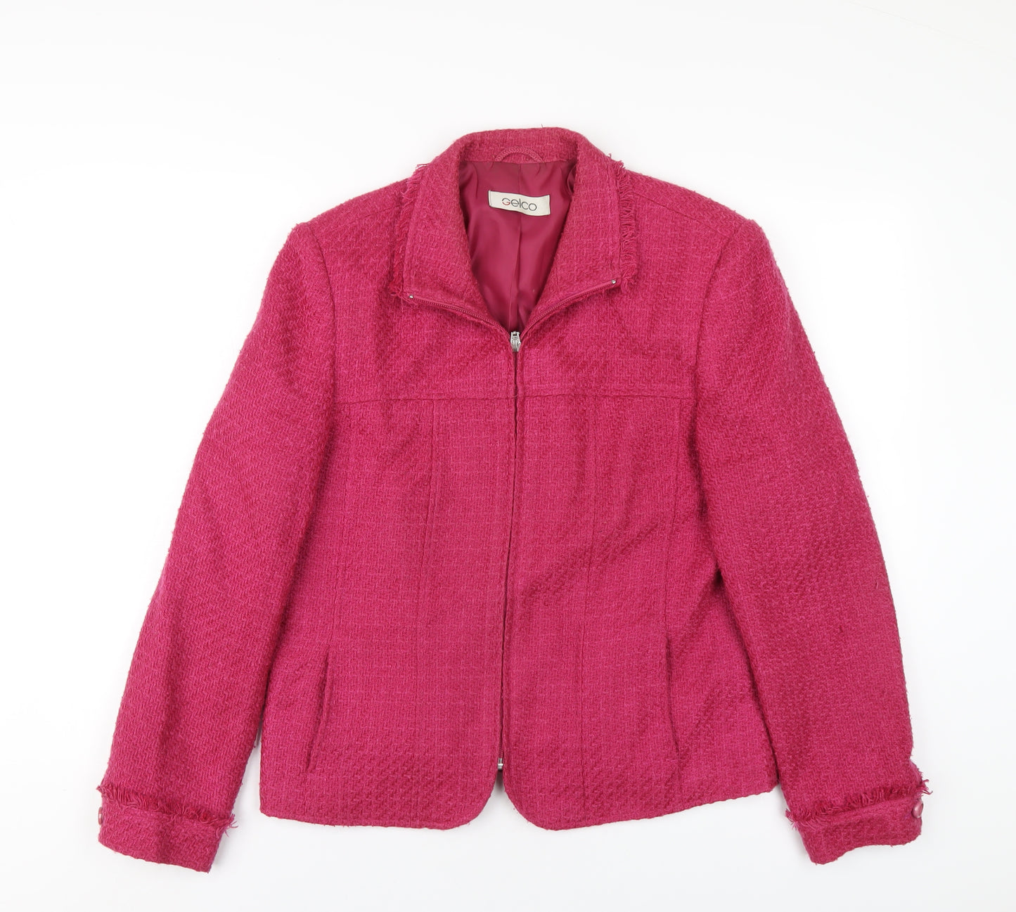 Gelco Womens Pink Jacket Size 14 Zip