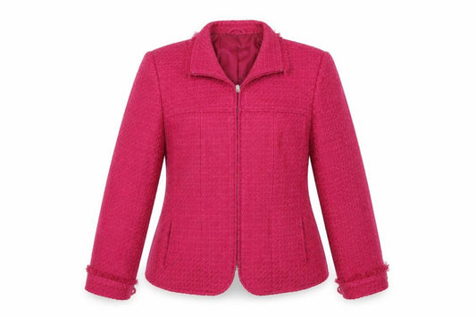 Front view of Gelco women’s pink jacket, size UK 14, zip