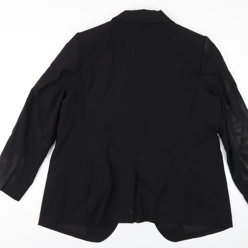 Marks and Spencer Womens Black Polyester Jacket Blazer Size 18