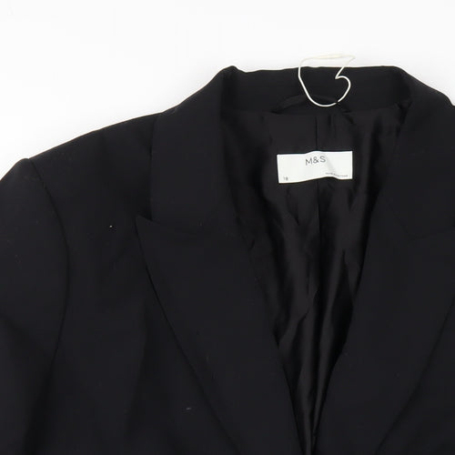 Marks and Spencer Womens Black Polyester Jacket Blazer Size 18