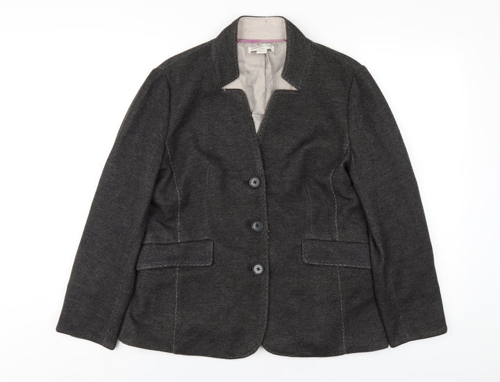 Coldwater Creek Womens Grey Jacket Size 10 Button